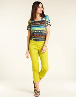 Pantacourt stretch vert