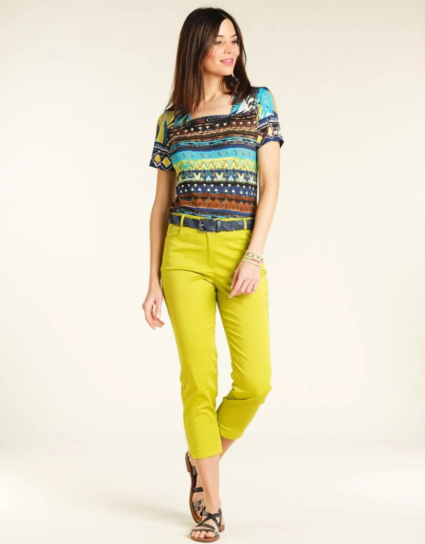 Pantacourt stretch vert