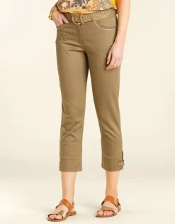 Pantacourt taupe coton