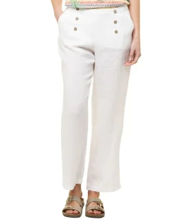 Pantalon 100% lin blanc