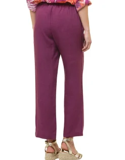 Pantalon 100% lin violet