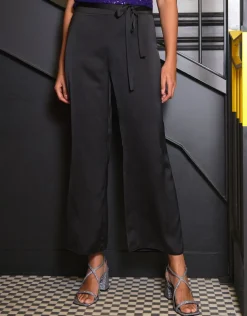Pantalon chic satiné noir