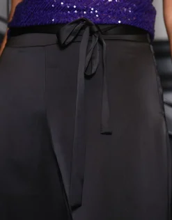 Pantalon chic satiné noir