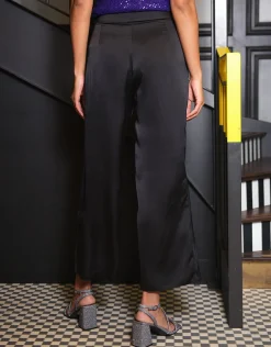 Pantalon chic satiné noir