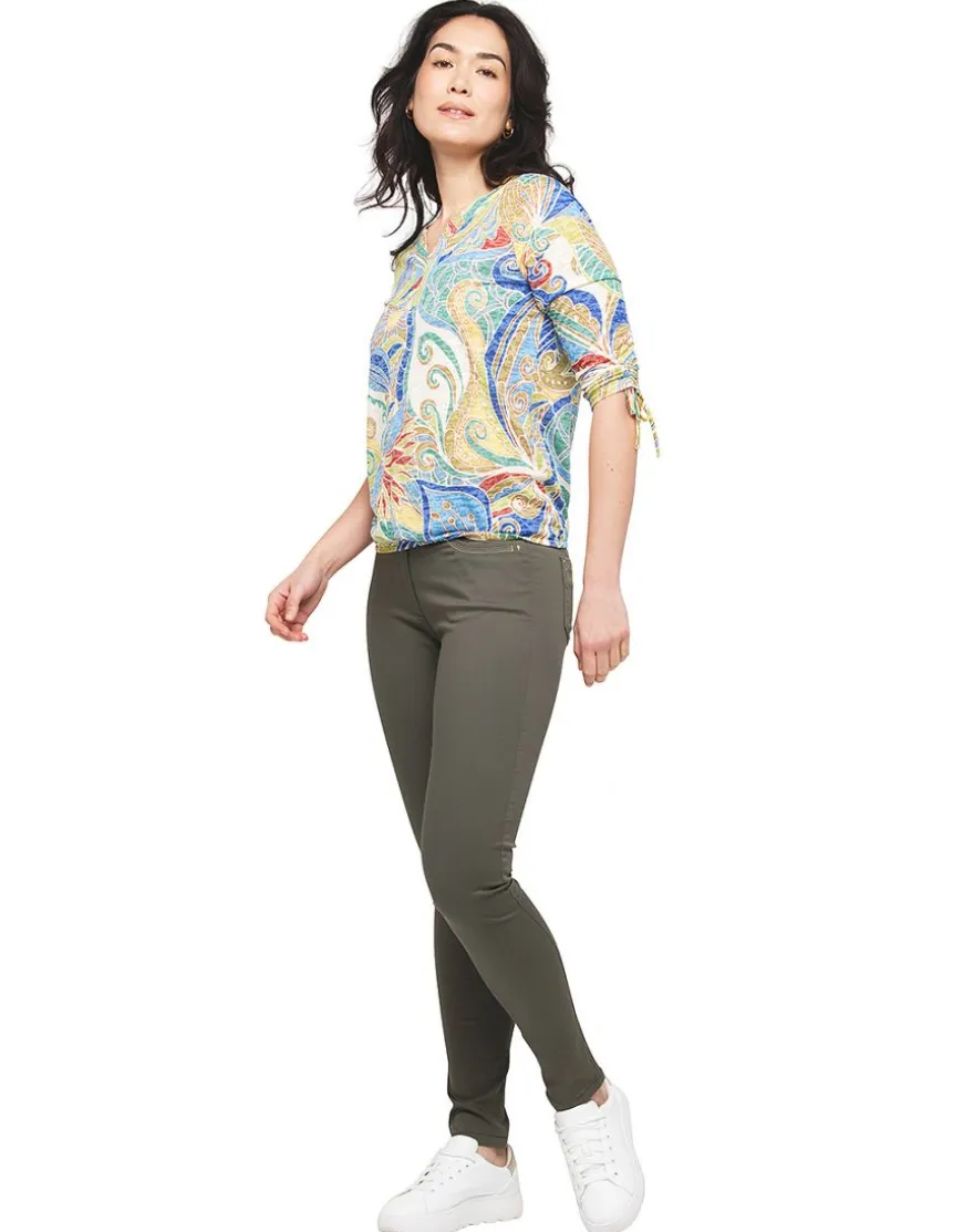 Pantalon coton vert kaki