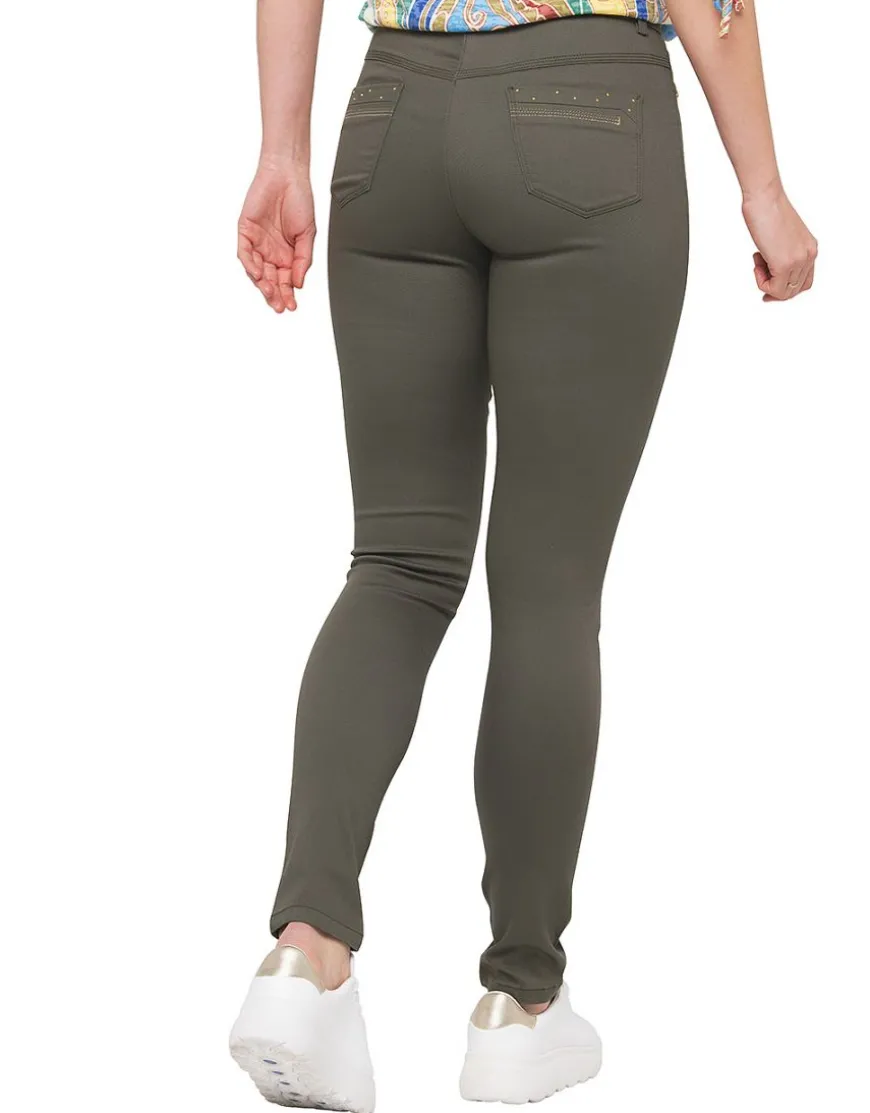 Pantalon coton vert kaki