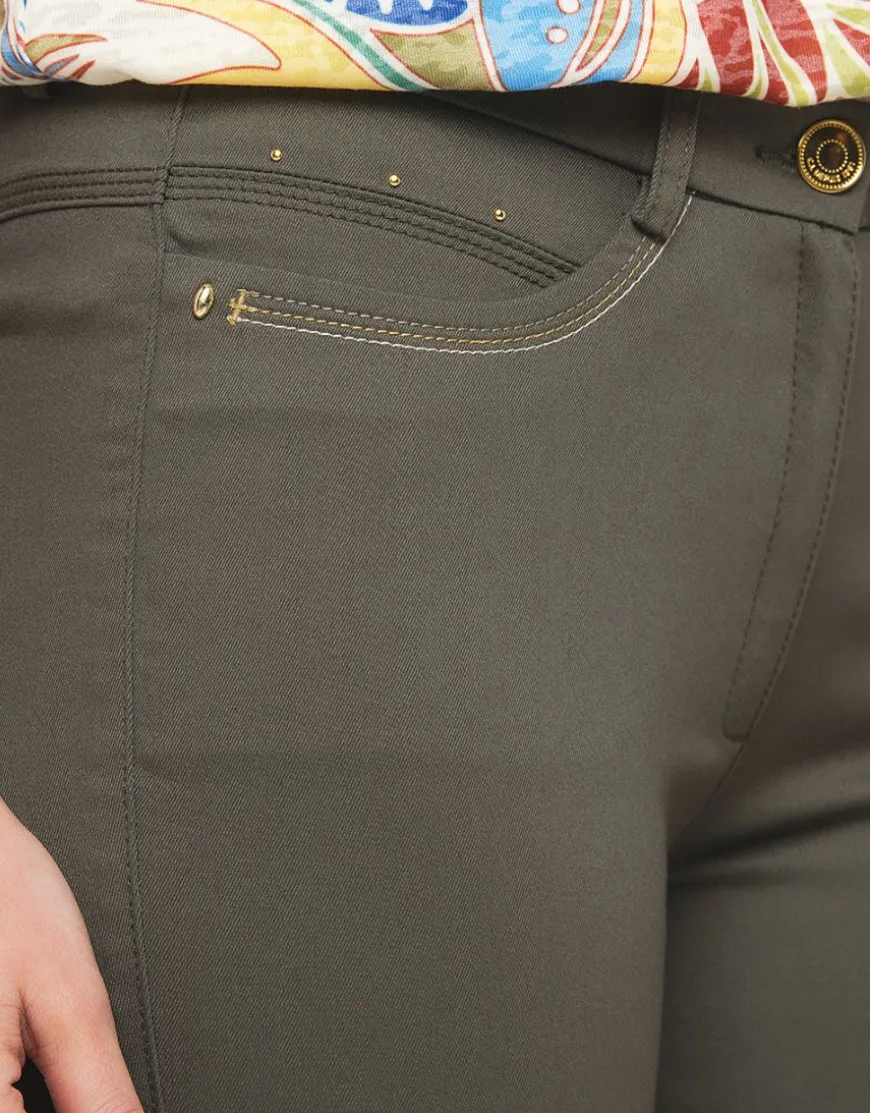 Pantalon coton vert kaki