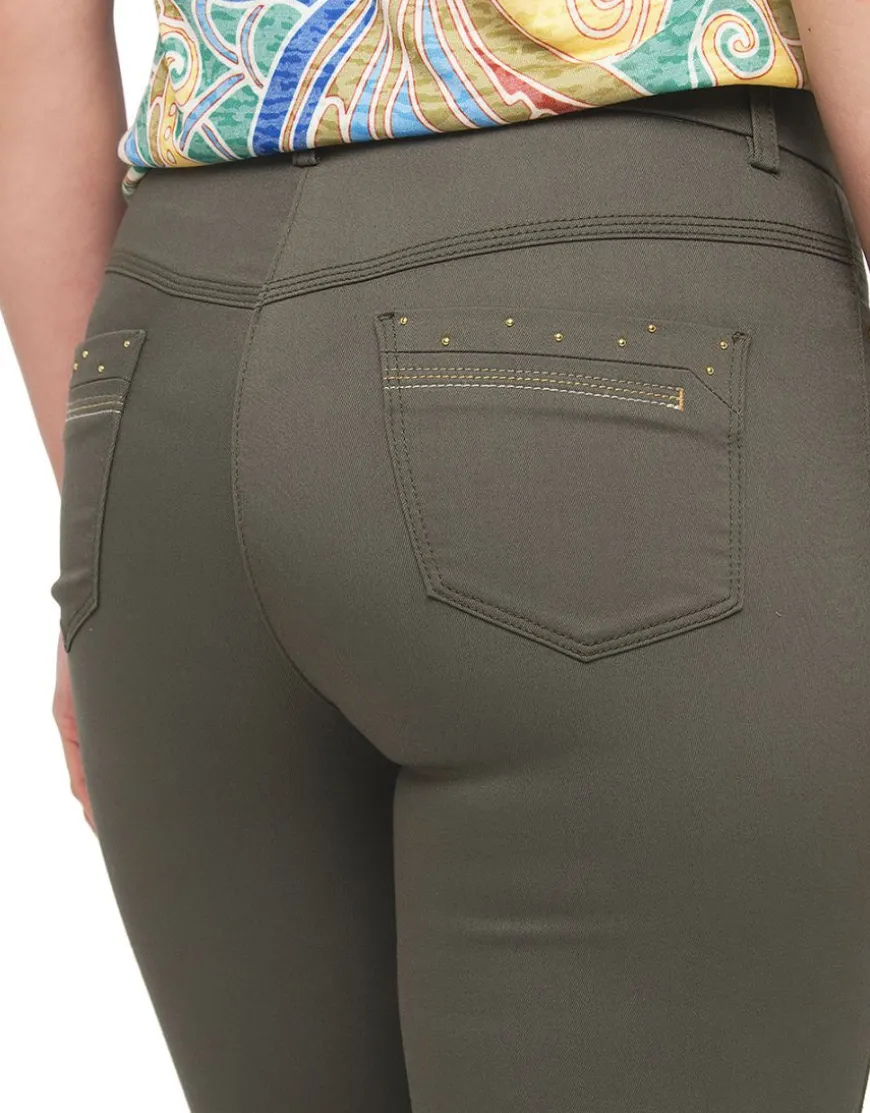 Pantalon coton vert kaki