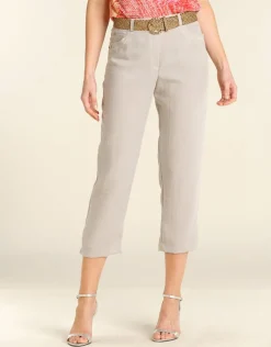 Pantalon droit 7/8e beige