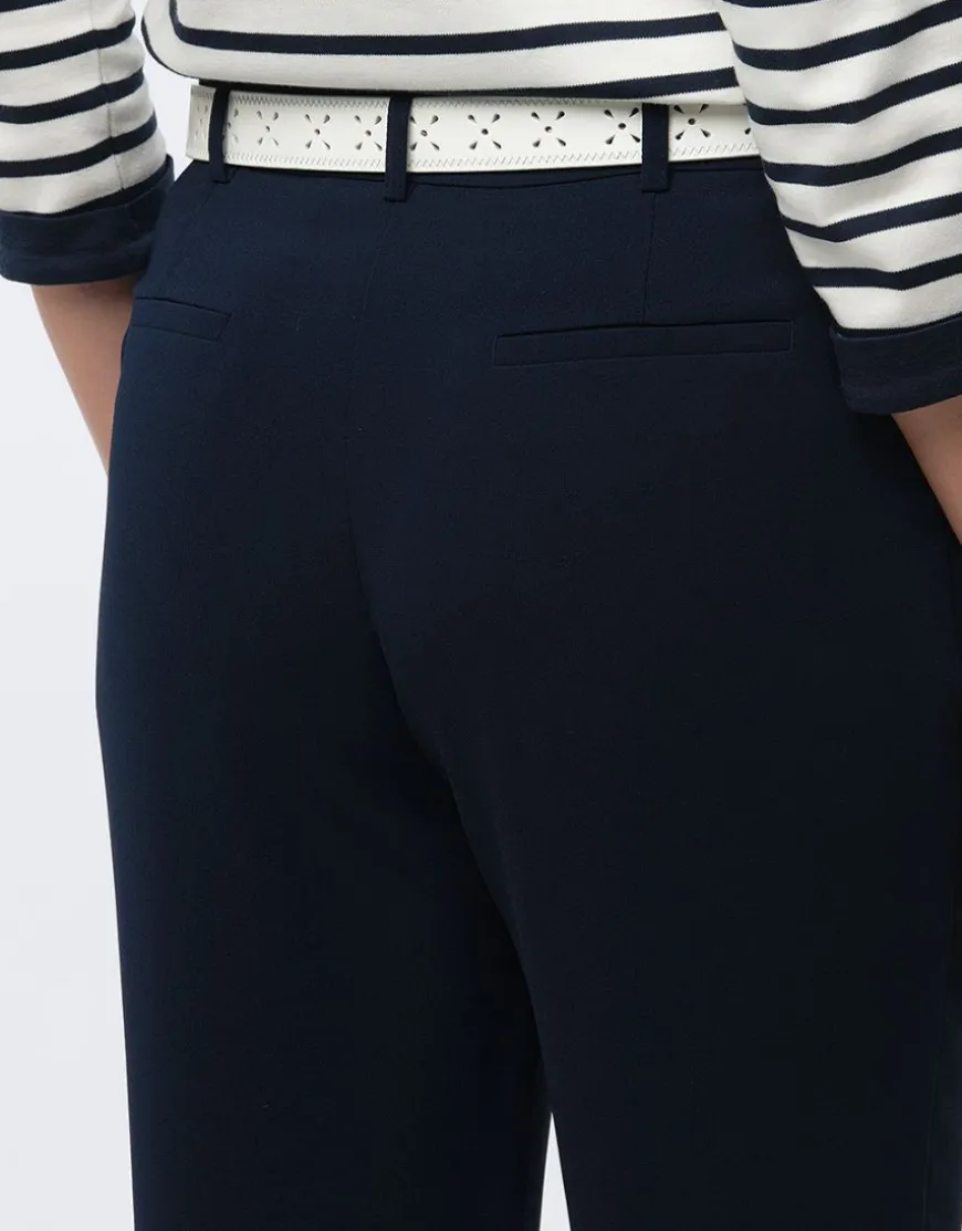Pantalon en crêpe marine