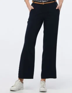 Pantalon large chic bleu