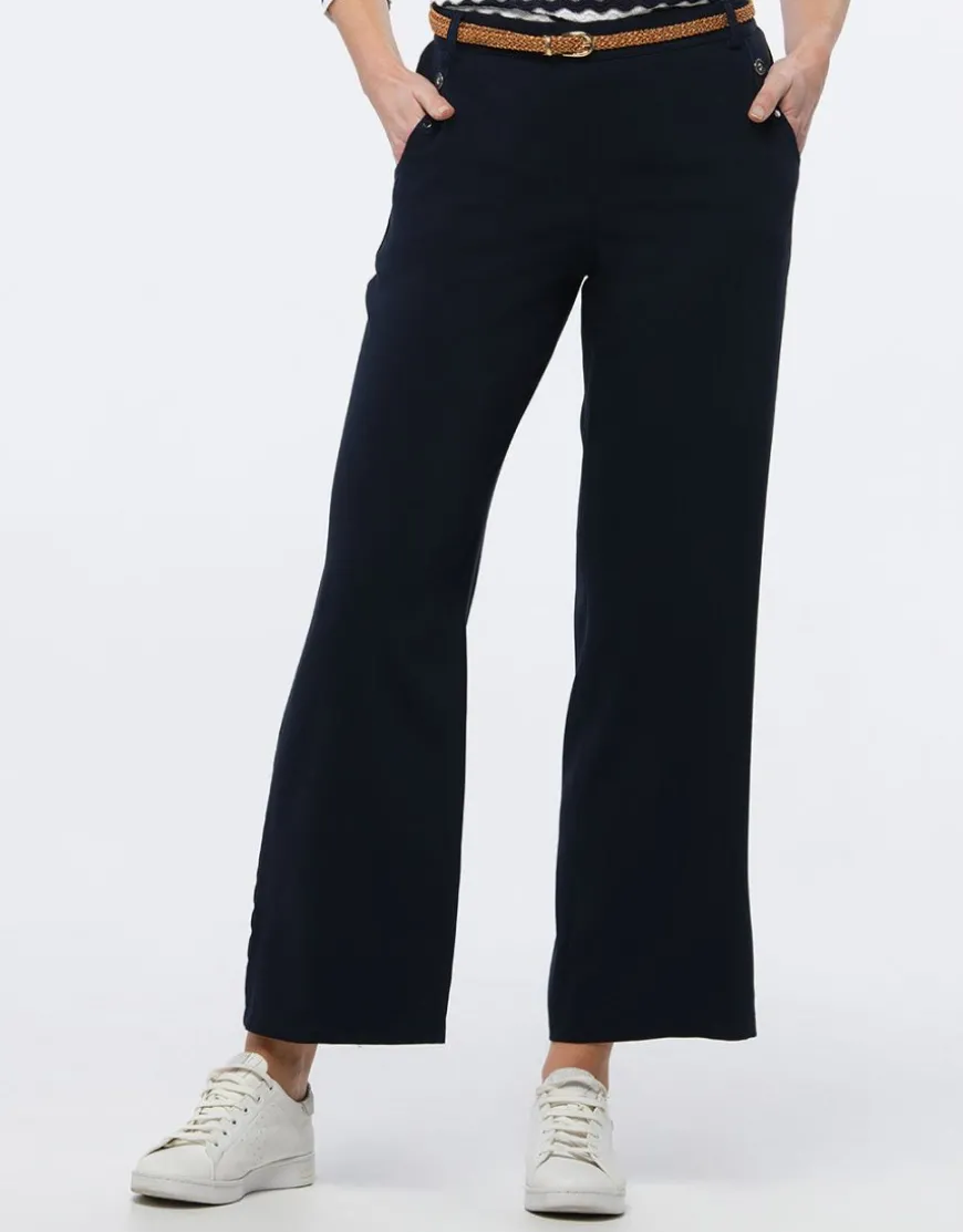 Pantalon large chic bleu