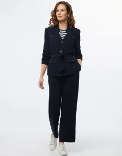 Pantalon large chic bleu