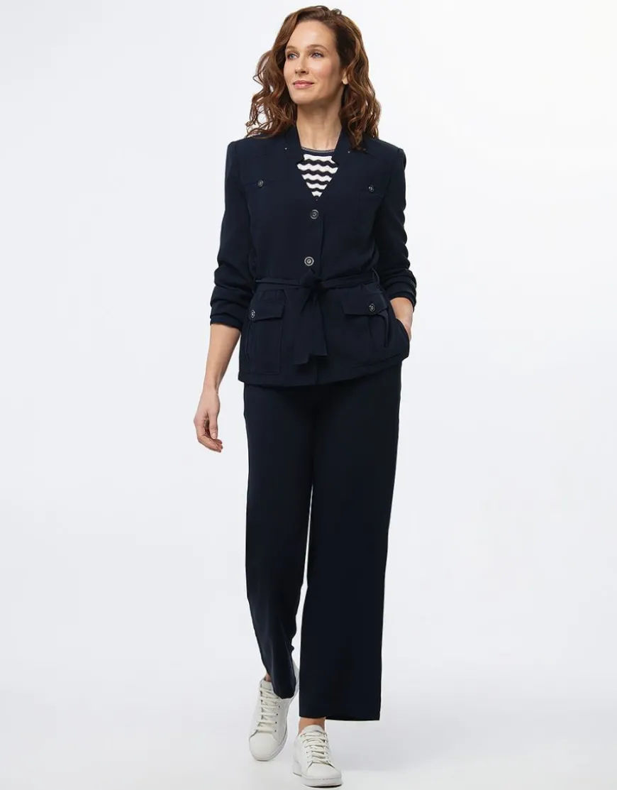 Pantalon large chic bleu