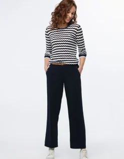 Pantalon large chic bleu