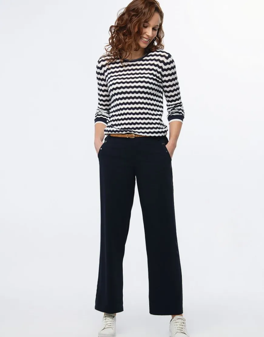 Pantalon large chic bleu
