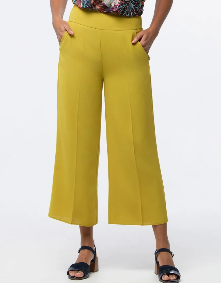 Pantalon large vert anis