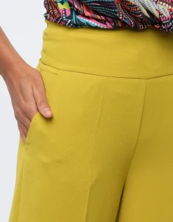 Pantalon large vert anis