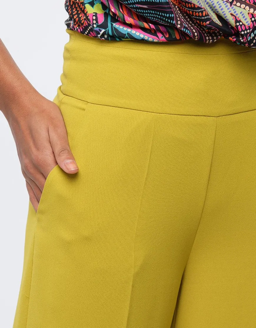 Pantalon large vert anis