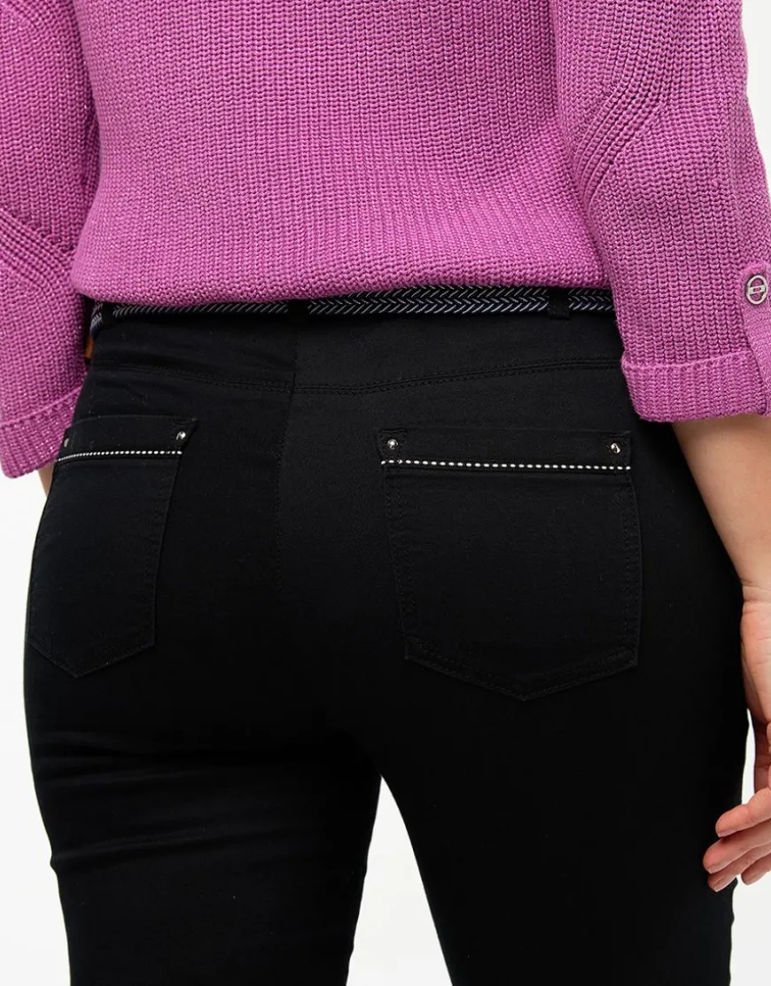 Pantalon slim noir coton