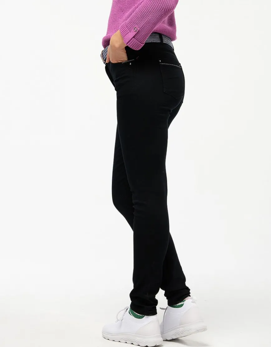 Pantalon slim noir coton