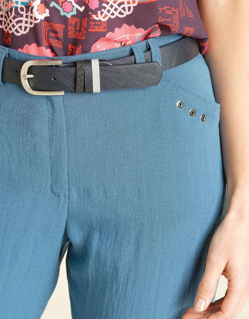 Pantalon tailleur bleu
