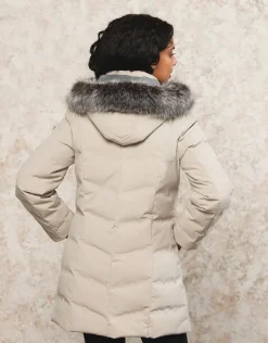 Parka à capuche sable