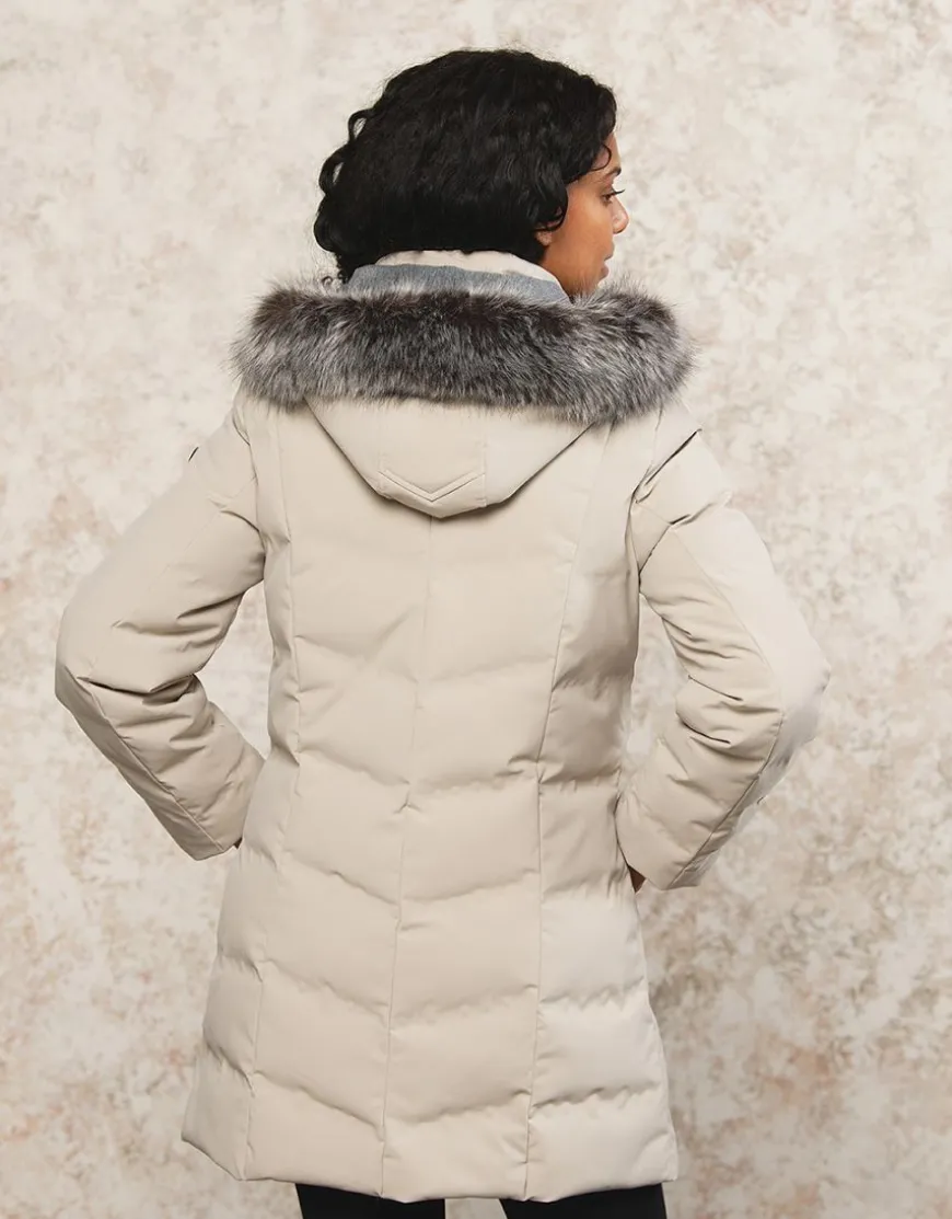Parka à capuche sable