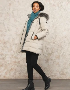Parka à capuche sable