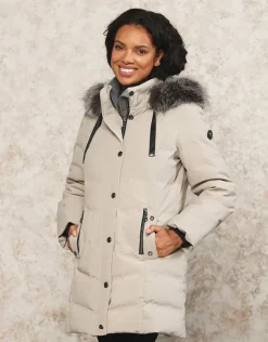 Parka à capuche sable