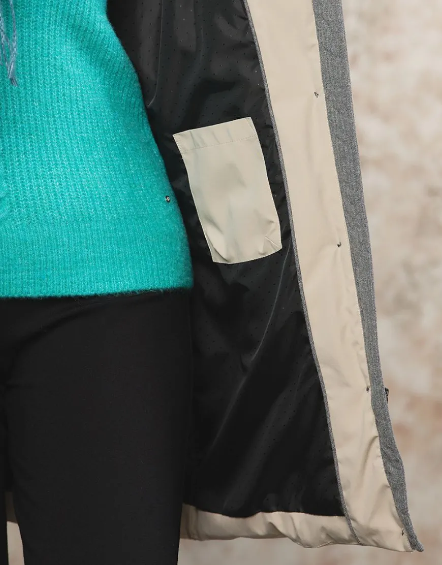 Parka à capuche sable