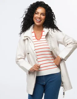 Parka beige nacré