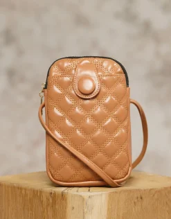 Pochette bandoulière brun