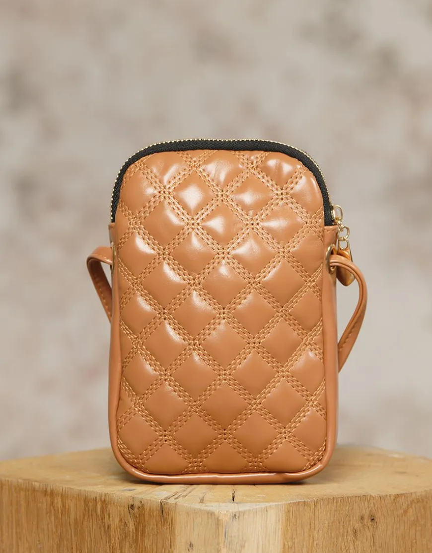 Pochette bandoulière brun