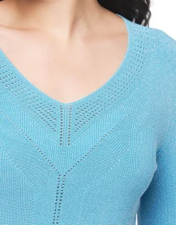 Pull turquoise irisé
