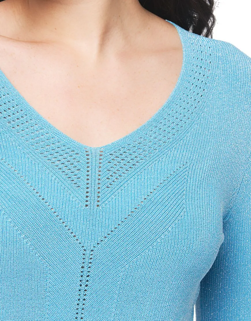 Pull turquoise irisé
