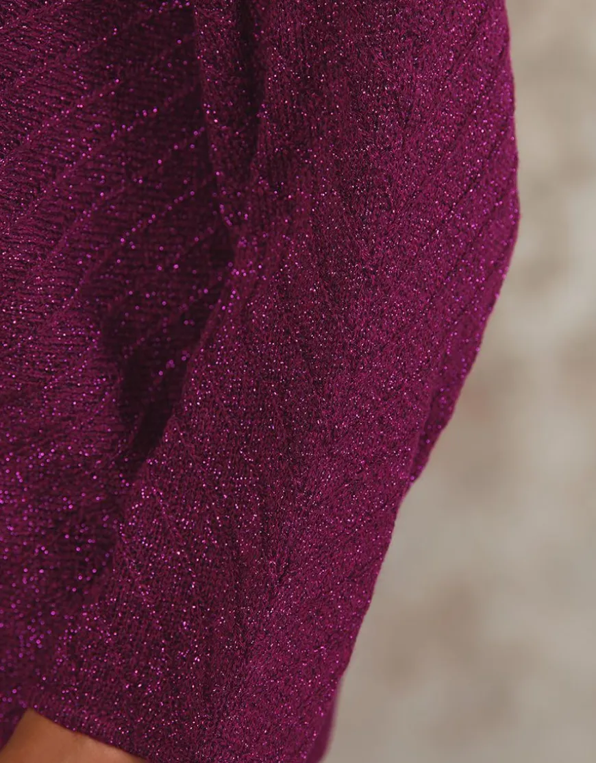 Pull ample irisé violet