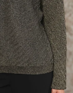 Pull ample noir argenté