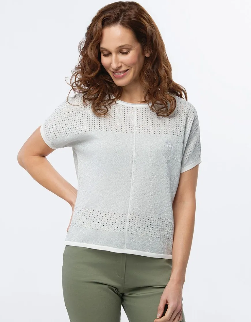 Pull argent manche courte