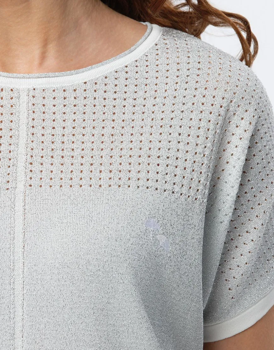 Pull argent manche courte