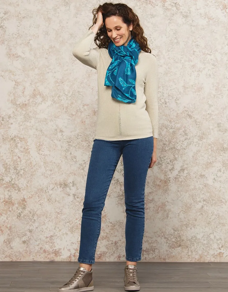 Pull beige maille ajourée