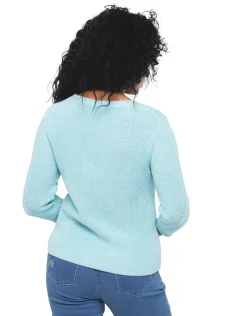 Pull bleu ciel irisé