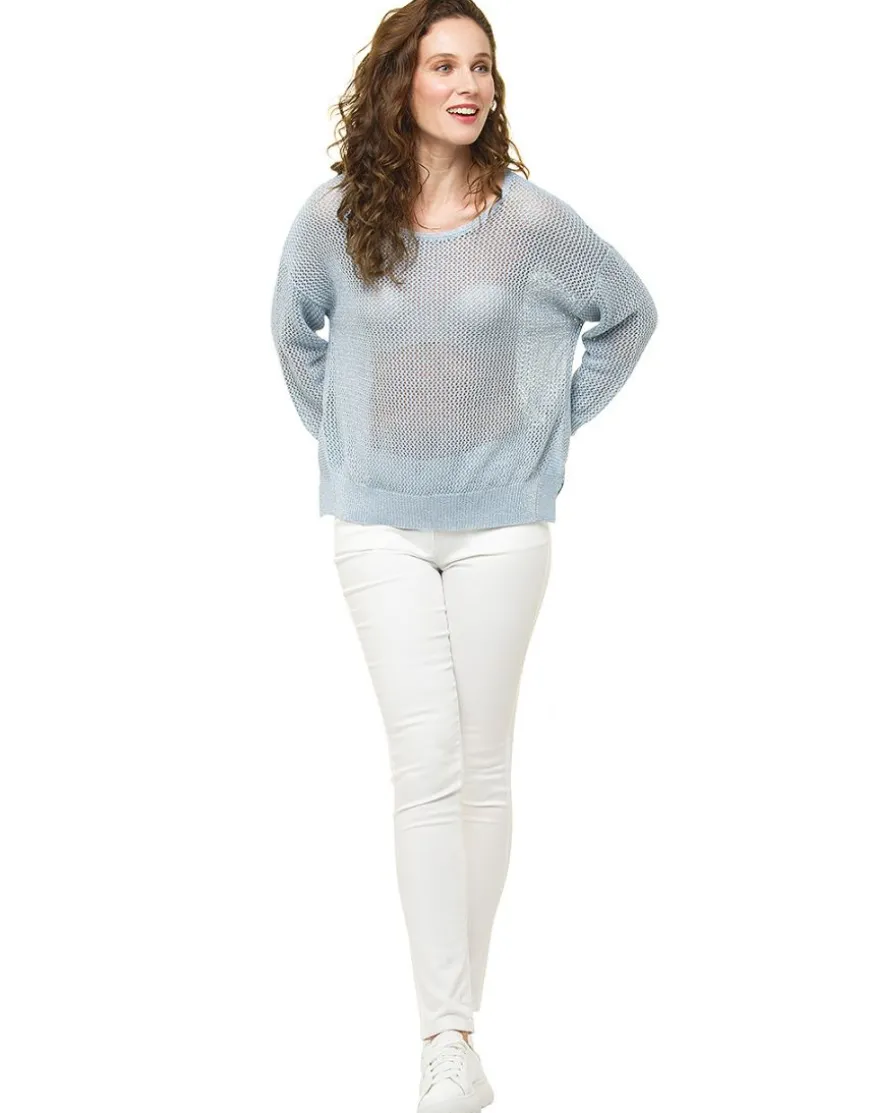 Pull bleu clair irisé