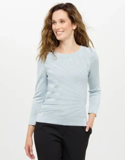 Pull bleu irisé chic