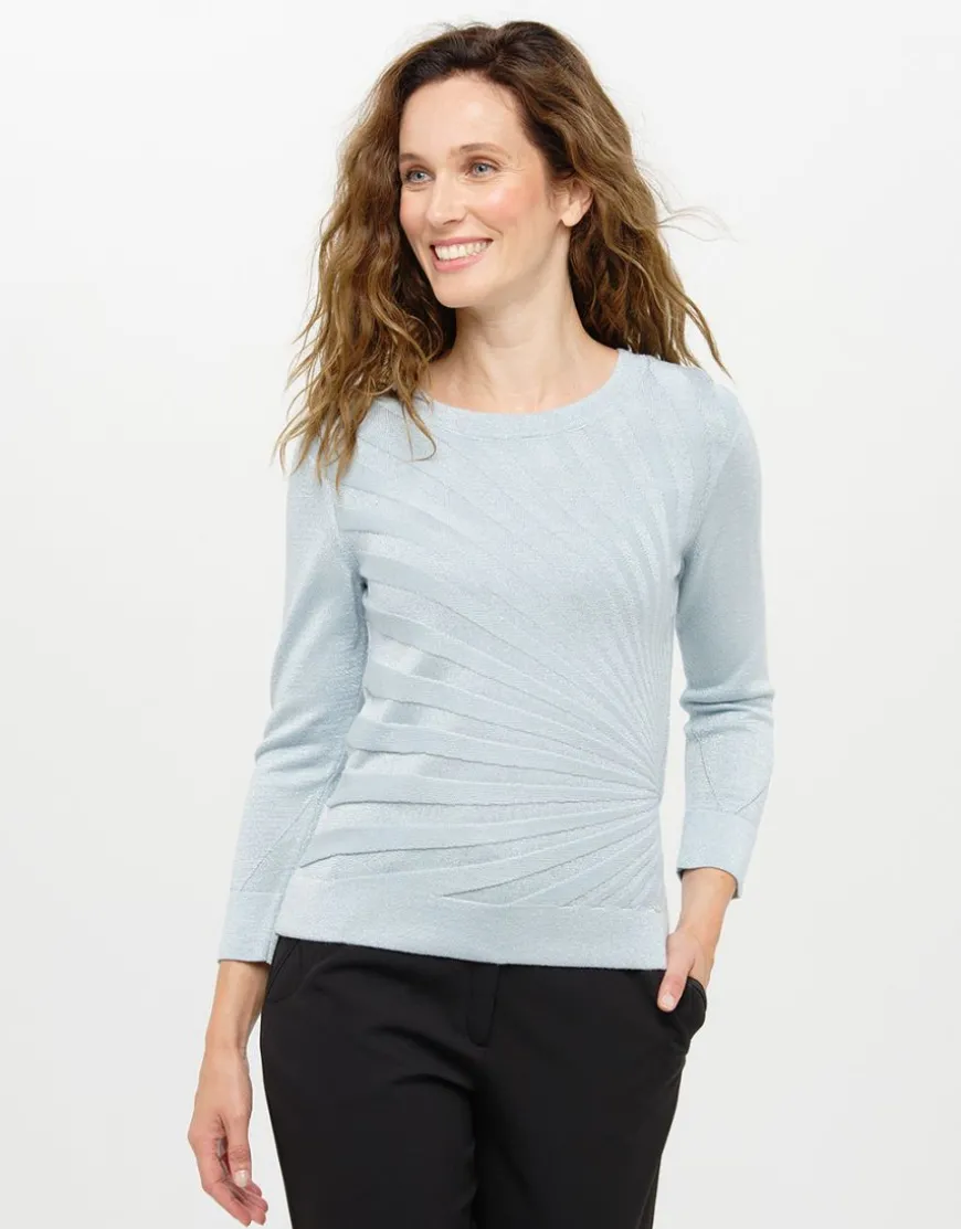 Pull bleu irisé chic