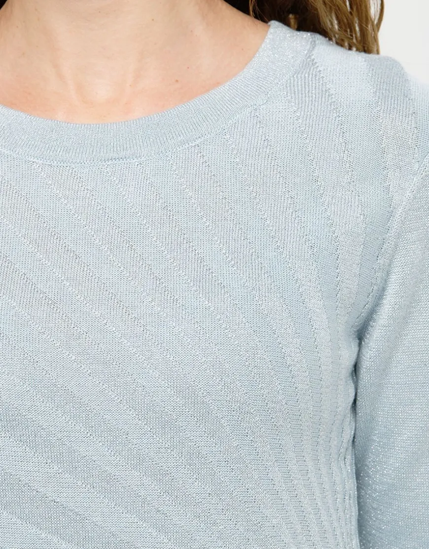 Pull bleu irisé chic