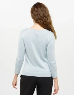 Pull bleu irisé chic