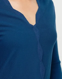 Pull cache-coeur bleu