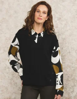 Pull chemisier noir