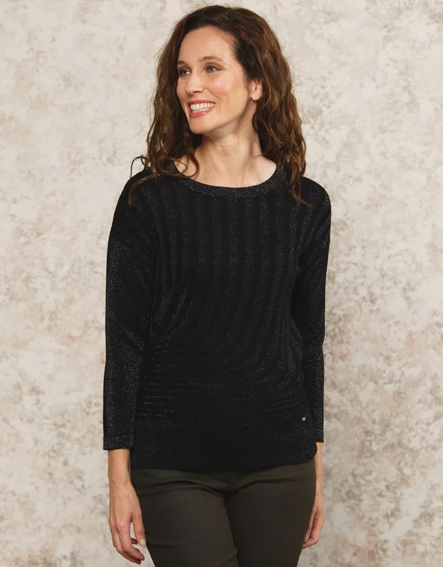 Pull chic brillant noir